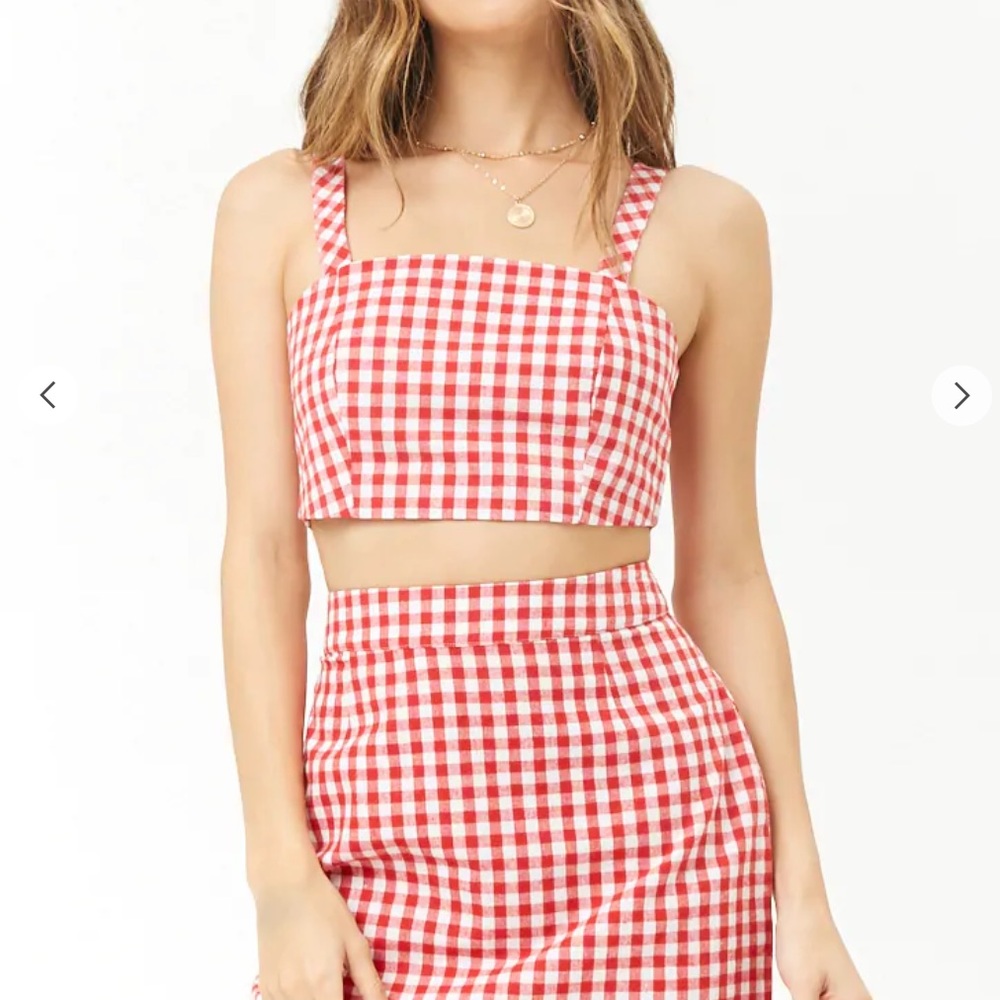 Cropped gingham cami